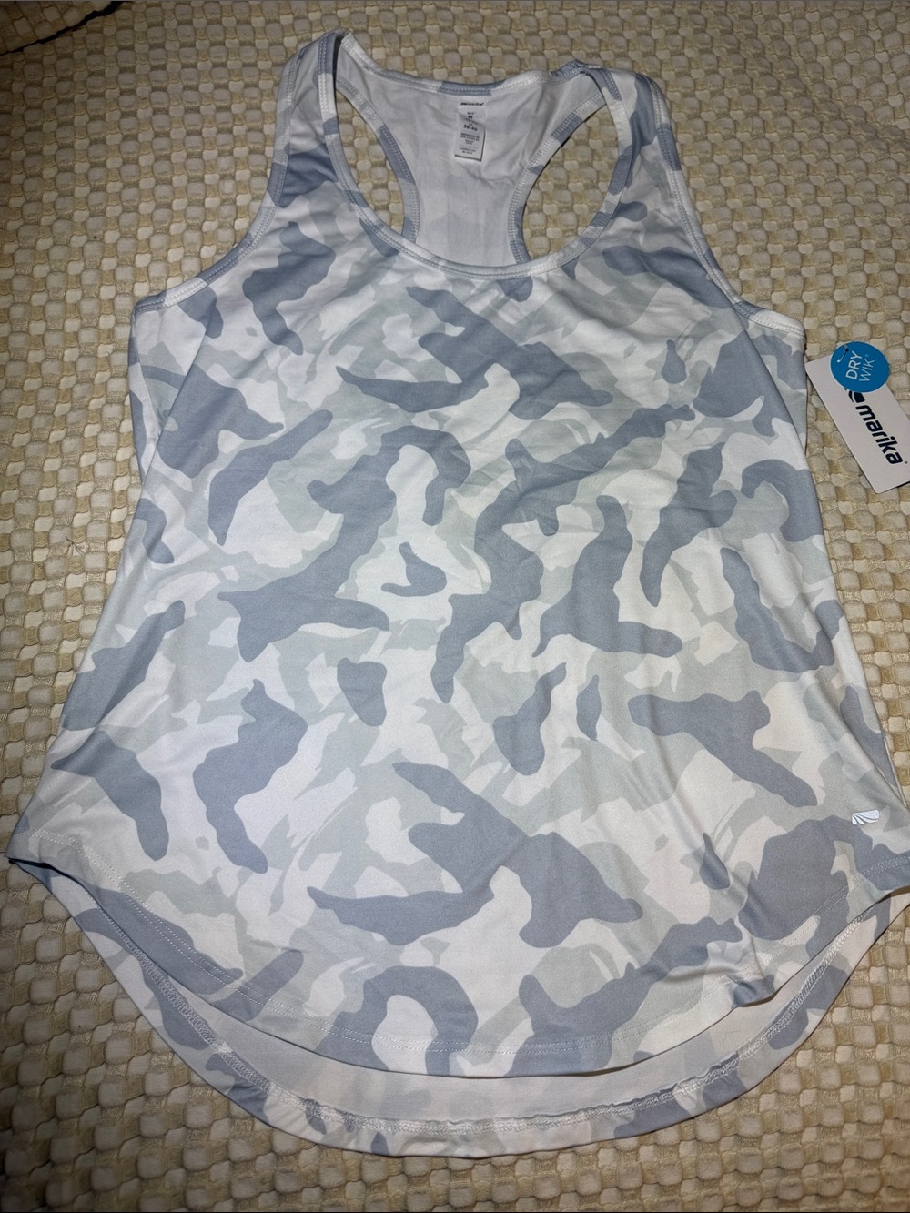 Marika Gray & White Camo Racerback Tank Tops Sz med NWT